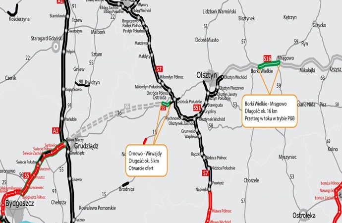 Osiem firm jest zainteresowanych budową drogi ekspresowej S5 w okolicach Ostródy.